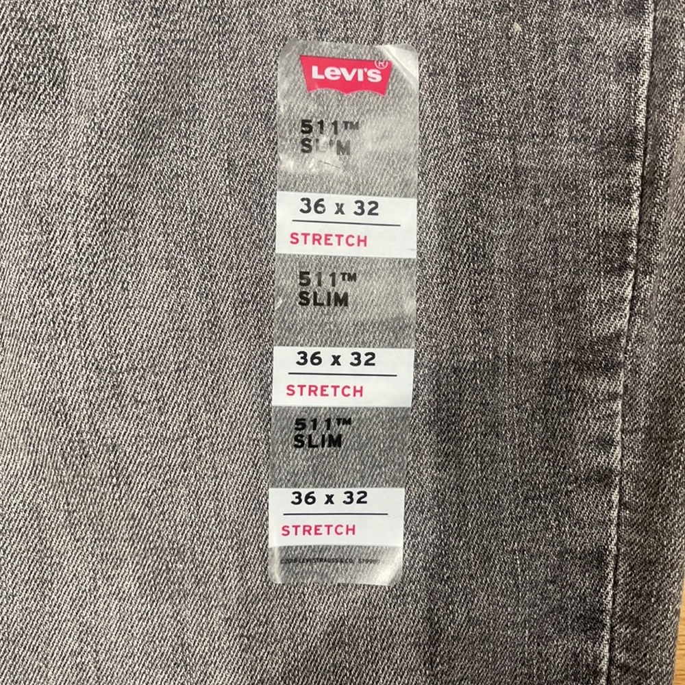 Levi Strauss 511 Slim Stretch 36x32 Grey Wash Jeans - Picture 4 of 4